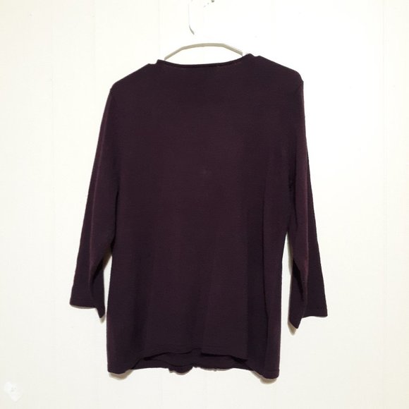NWT SAG HARBOR Purple Plum Cardigan sweater top attached Size Medium Womens gem - Picture 9 of 9